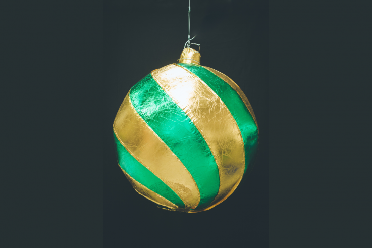 Inflatable Gold Green Baubel